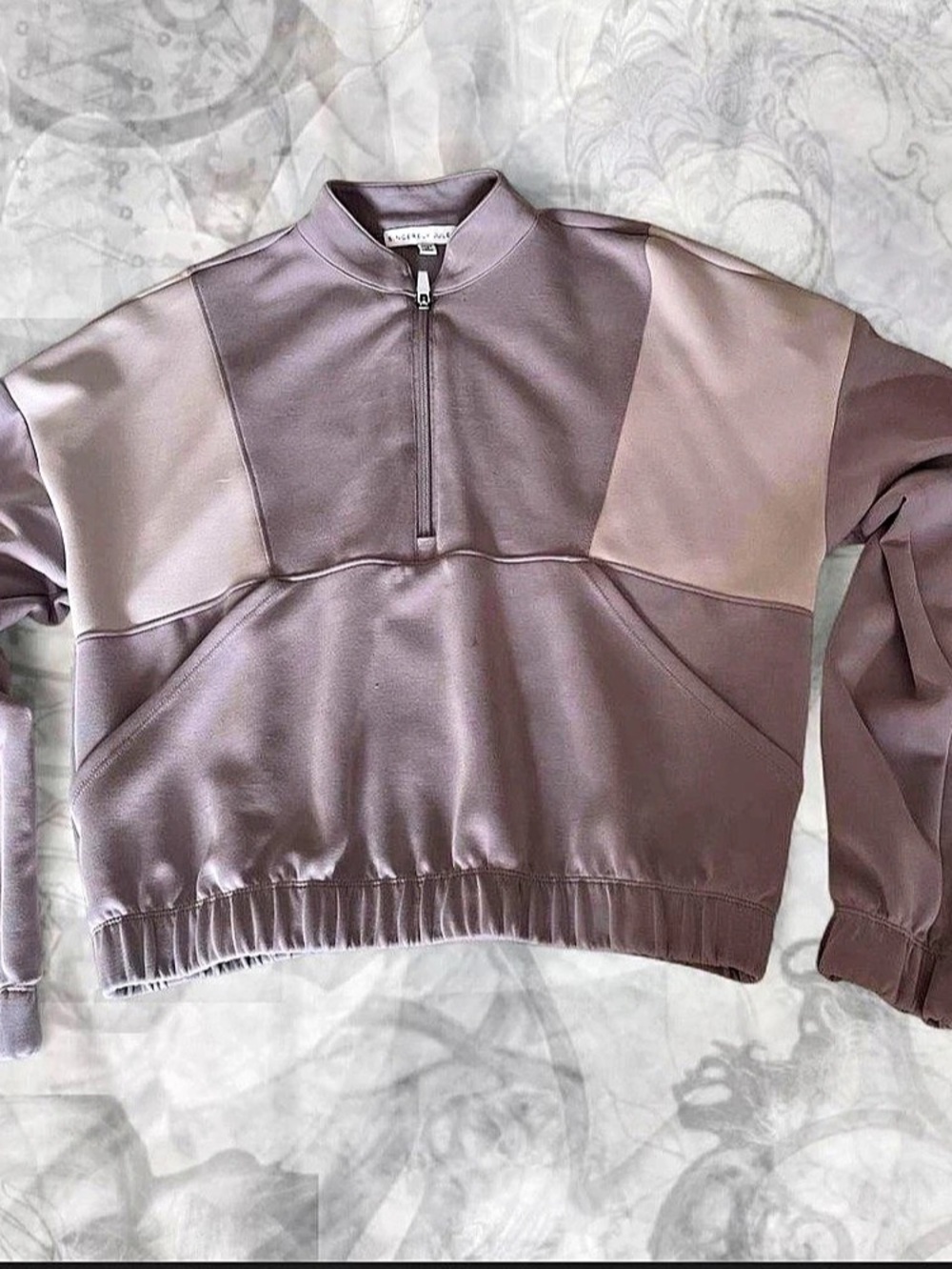 Sincerely Jules Color Block Bomber Jacket in Purple Size Medium